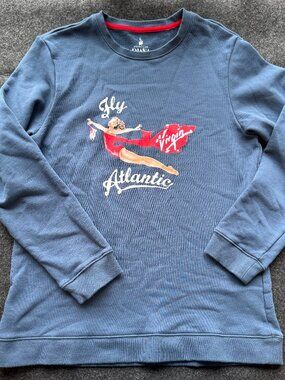 Rare Princess Diana Fly Virgin Atlantic Sweatshirt Large